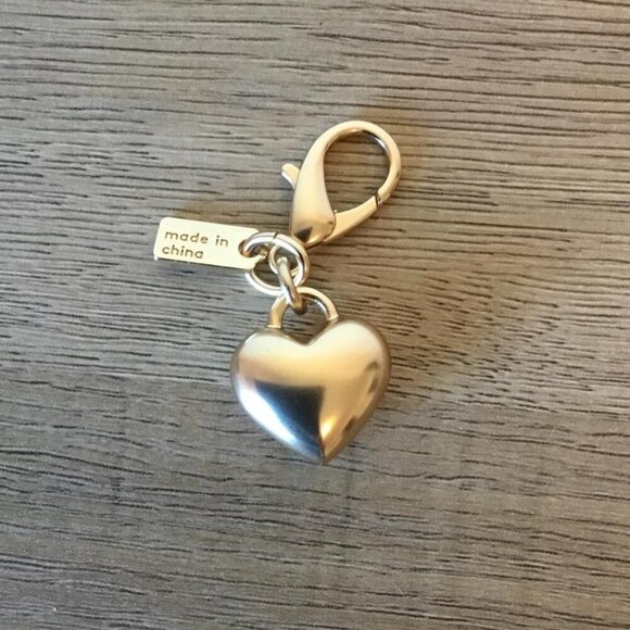 Coach Gold Tone Heart Bag Charm w/Legacy Enamel Finish, Crystal Detail, Dustbag - Picture 4 of 4